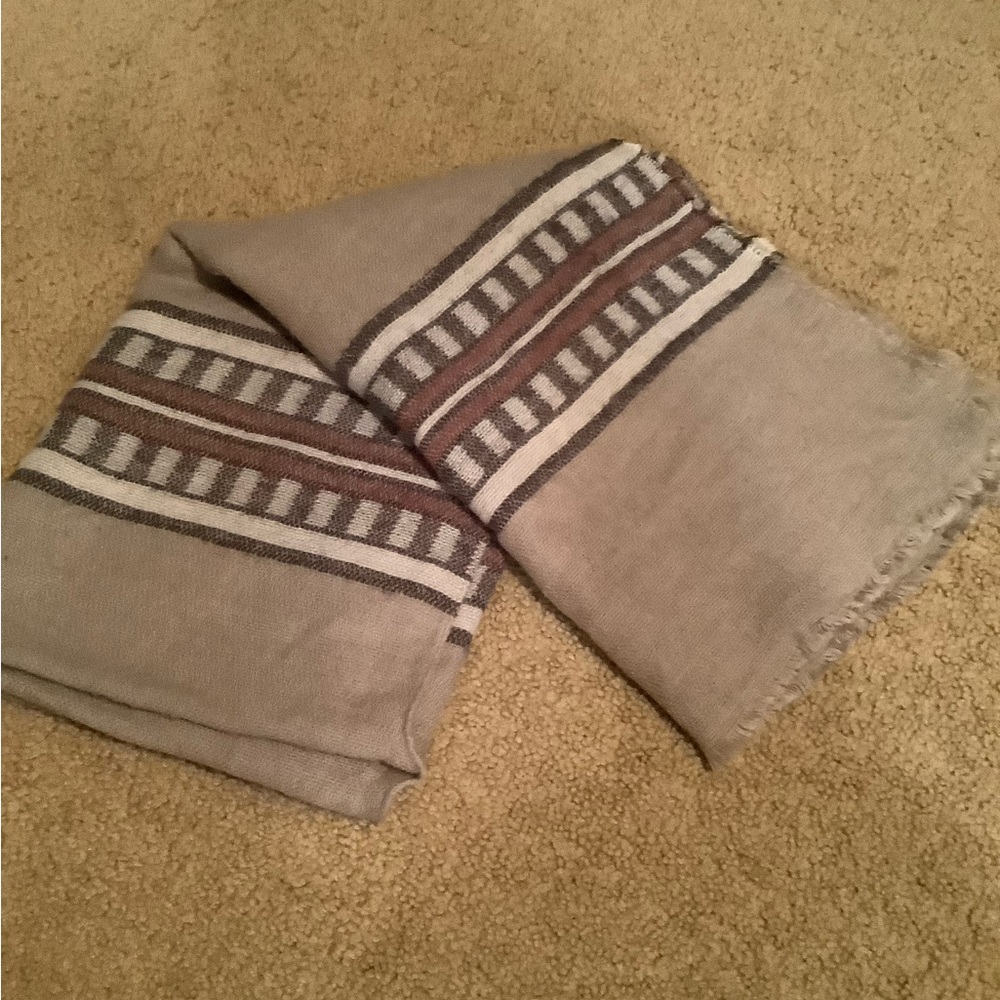 Striped Tan and Brown Scarf
